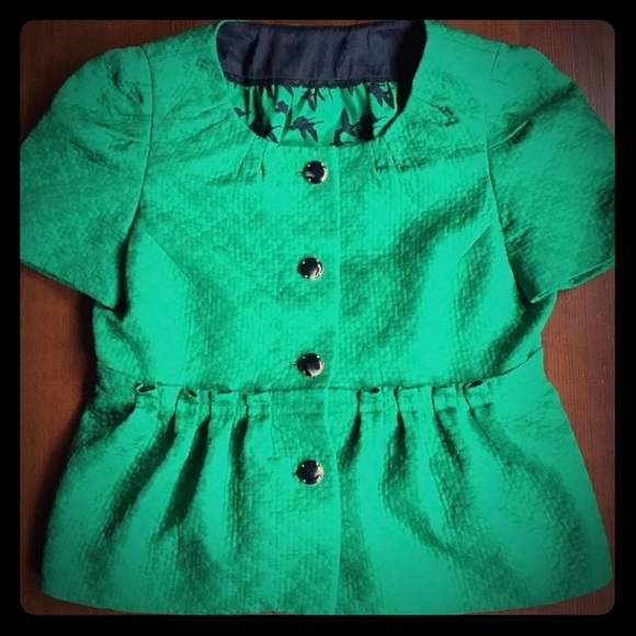 Anthropologie Green Button Up Blouse