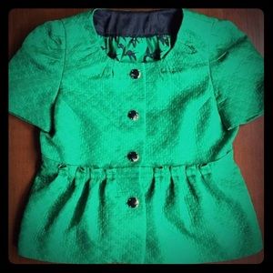Anthropologie Green Button Up Blouse
