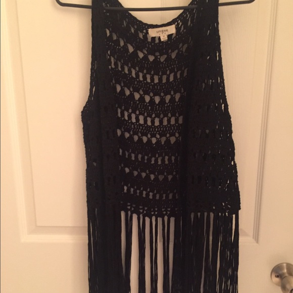 Crochet fringe vest
