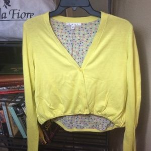 Yellow Cabi button up sweater