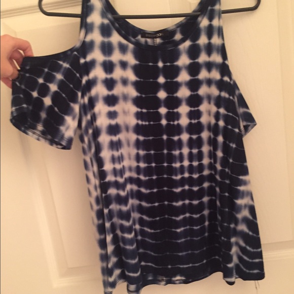 Tie dye open shoulder top