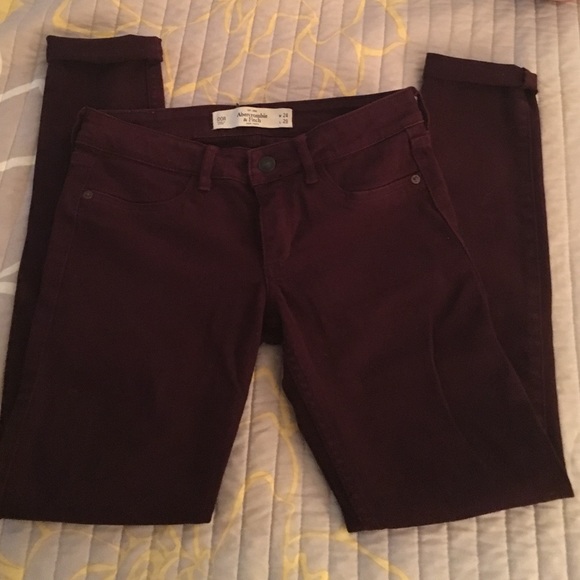 Maroon skinny jeans