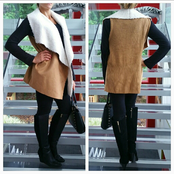 💋POSHFEST 2016 HP💋Faux suede and shearling vest - Picture 2 of 4