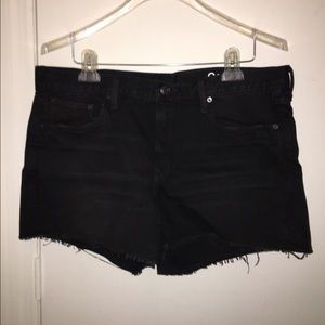 Black denim shorts