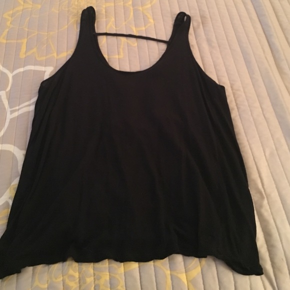 Black open back tank