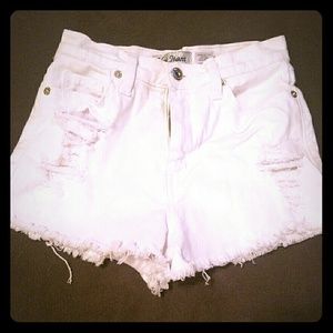 Buckle brand white denim shorts