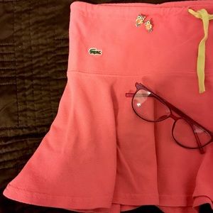 Pink cotton Lacoste tennis skirt