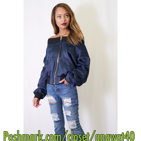 HP Interstellar Off Shoulder Bomber Jacket - Picture 4 of 4