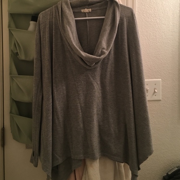 Fleece cowl neck top