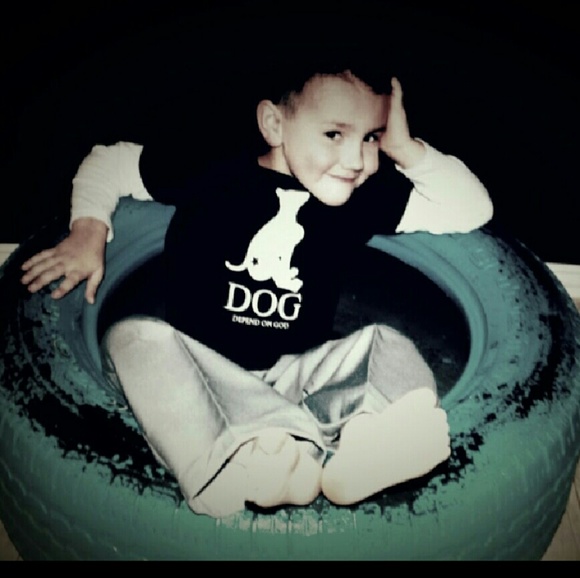 Dog {Depend on God} Black Tee 12M