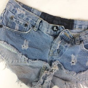 One Teaspoon Distressed Denim Shorts