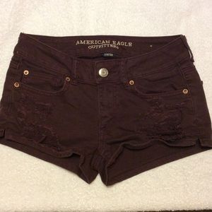 Burgundy Jean shorts