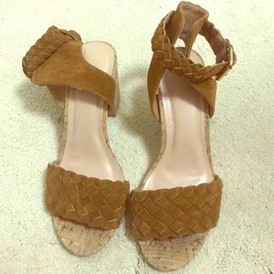 Modcloth cork ankle strap sandal block heel