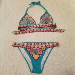 Victoria's secret turquoise and paisley bikini