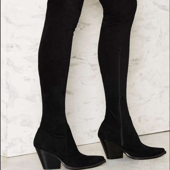 Jeffrey Campbell OTK suede gatlin boots