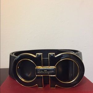 Salvatore Ferragamo black/gold Belt