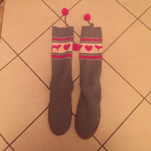 PINK By VS tall slippers size 7