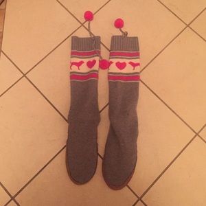 PINK By VS tall slippers size 7