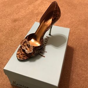 Marciano brown multi leather heel