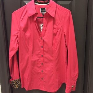 NWT Express Essential Pink Button Down Shirt