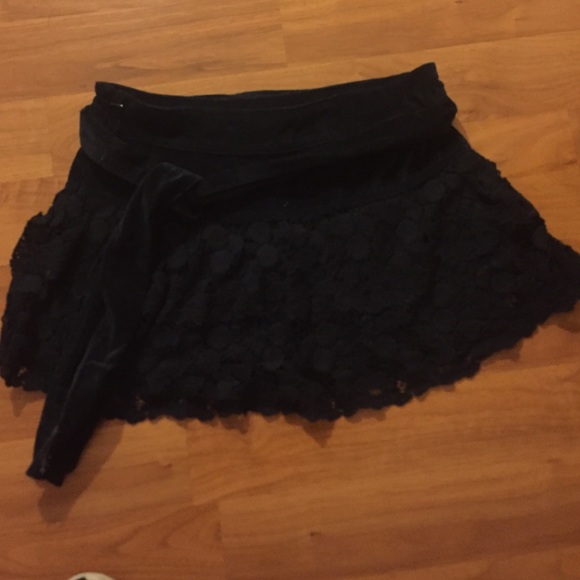 Navy blue suede skirt