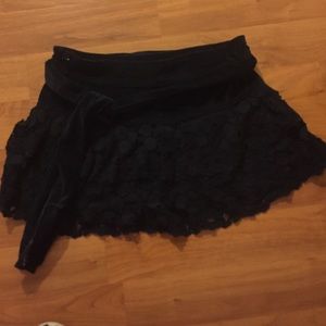 Navy blue suede skirt