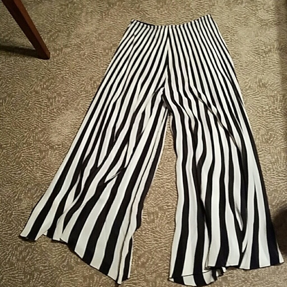 Rayon evening pants with wide legs