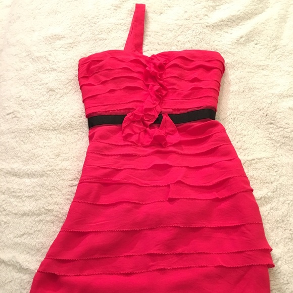 [BCBGMaxAzria] Petite Pink Ruffle dress