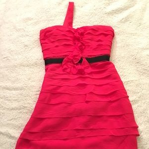 [BCBGMaxAzria] Petite Pink Ruffle dress