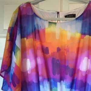 Rainbow Chiffon Style Dress! Plus Size