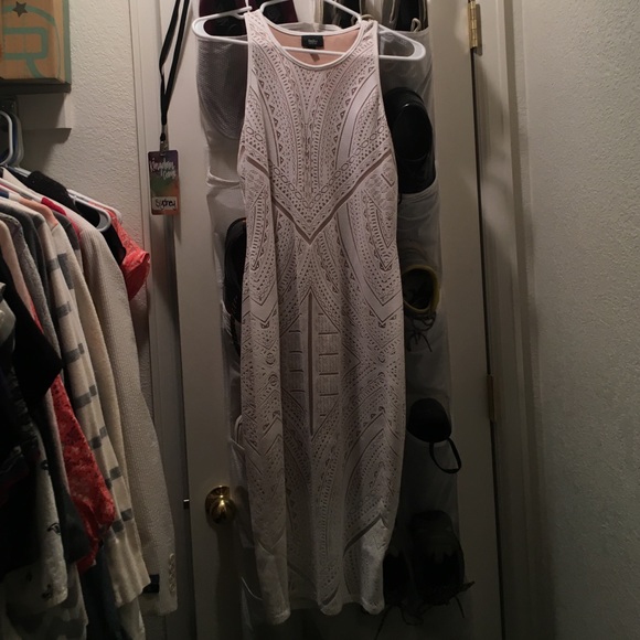 White and nude bodycon