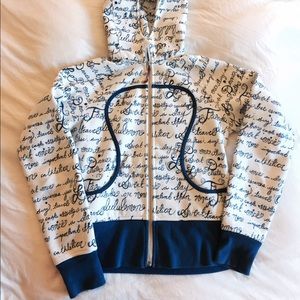 Lululemon Manifesto Scuba Blue White Hoodie, Sz 8
