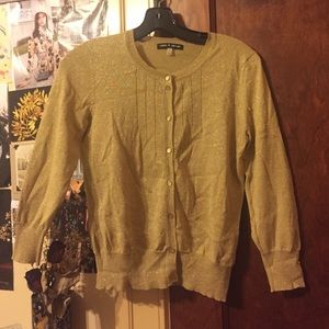Sparkly gold cardigan with 3/4 sleeves