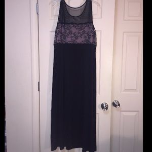 Enfocus  Women Pink and Black Dress w/Lace & Sheer