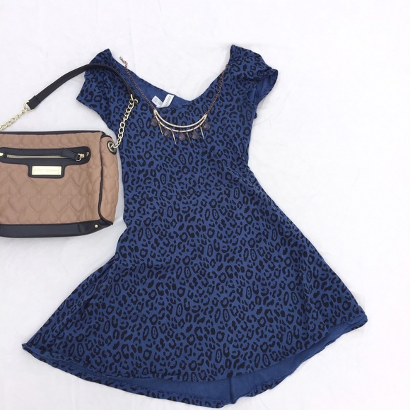 Leopard Print Open Back Dress