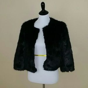 Elegant Banana Republic Black Faux Fur Jacket, nwt