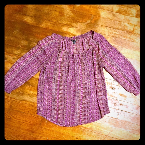 Patterned quarter sleeve blouse