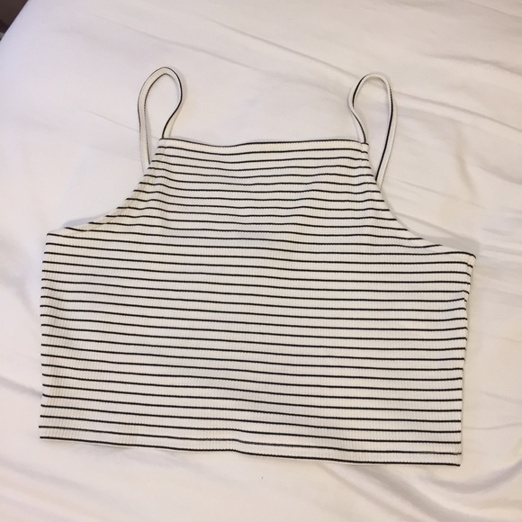 Topshop Striped Crop Top