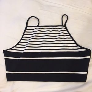 Topshop Striped Crop Top
