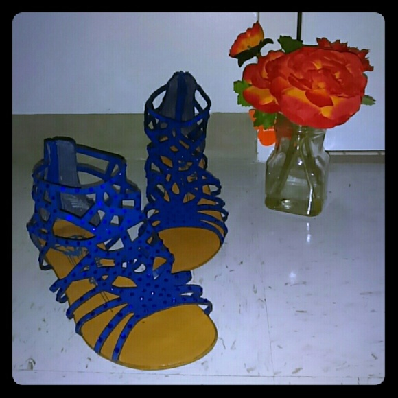 Royal Blue Rock Candy Sandals w/ Rhinestones