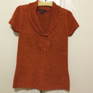 Orange August Silk cable knit sweater
