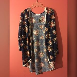 Flower Print Kimono