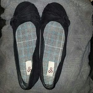 Black Corduroy flats