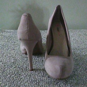 Suede soft pink high heels