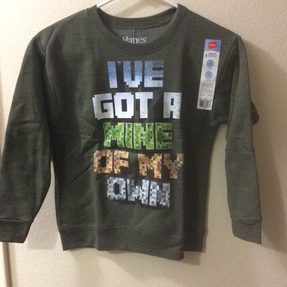 New! Hanes Kids Sweater / Sweatshirt! Minecraft!