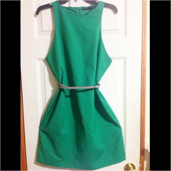green emerald velvet dress Kennedy Blue Zara Bridesmaid Dress