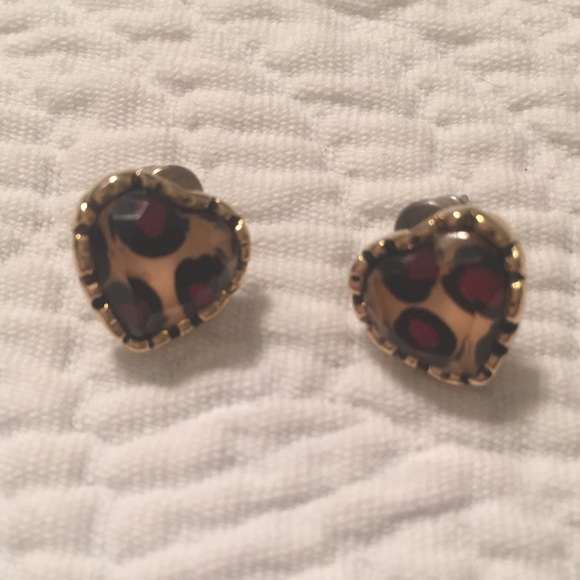 Betsey Johnson cheetah stud earrings