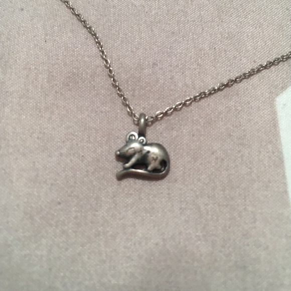 Dogeared sterling silver rat tiny charm necklace