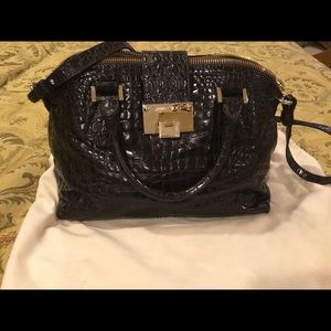 Jimmy Choo brown crocodile embossed handbag