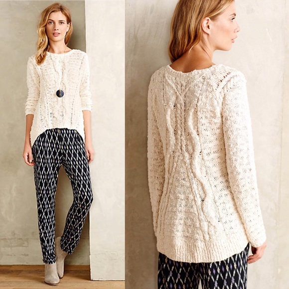 Anthropologie Sweaters - Anthropologie Moth Crossed Cables Pullover